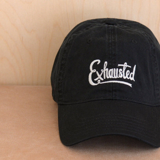 Alphabet Bags - Exhausted - Cotton Baseball Cap - Jennie Dots