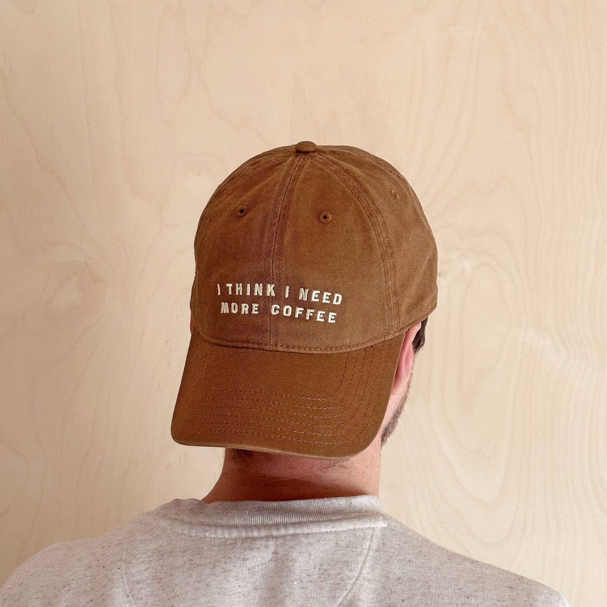 Alphabet Bags - I Think I Need More Coffee - Cotton Baseball Cap - Jennie Dots