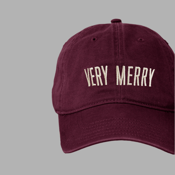 Alphabet Bags - Very Merry - Cotton Baseball Cap - Jennie Dots