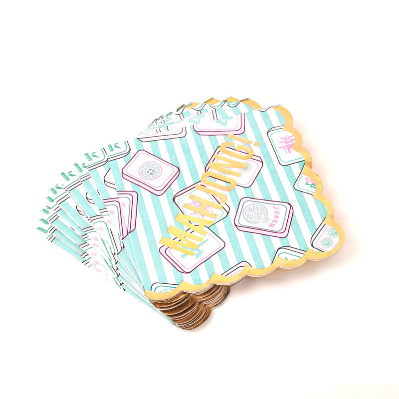 Mahjong Stripe Paper Beverage Napkins - Jennie Dots 