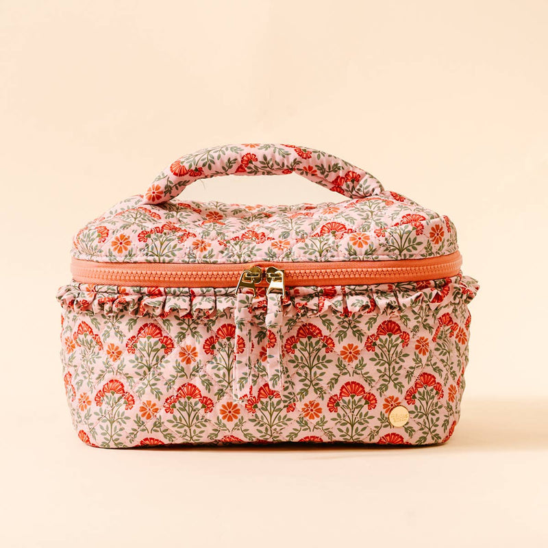The Darling Effect - Glam & Go Quilted Cosmetic Bag–Everbloom Dusty Rose