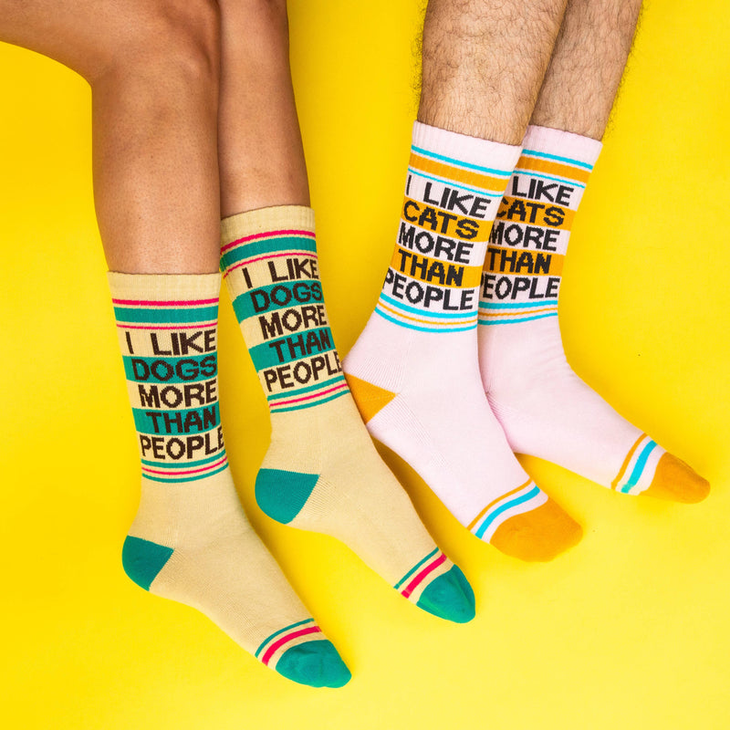 Gumball Poodle - I Like Cats More Than People Gym Crew Socks