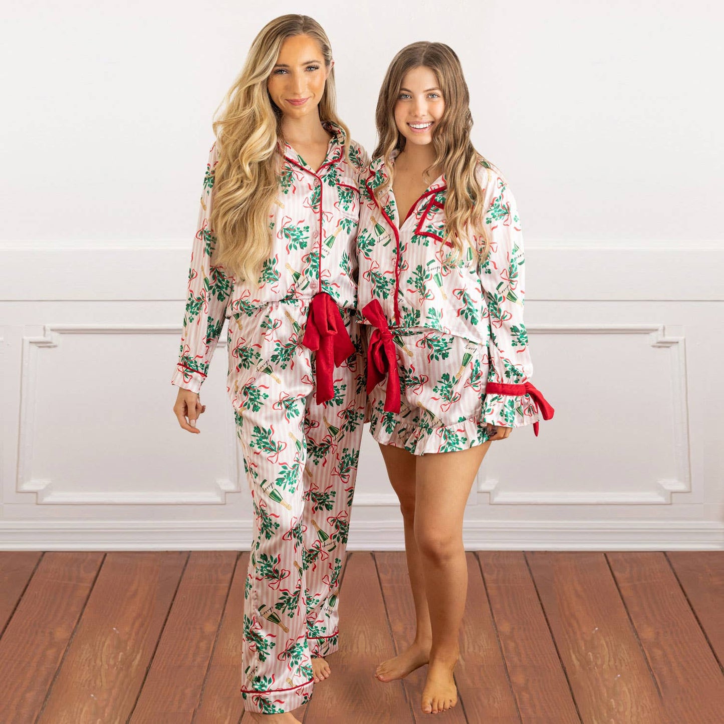 Mistletoe Satin Ruffle Short PJ Set