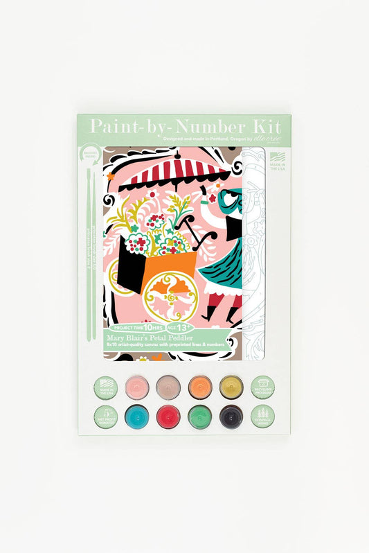 Elle Crée (She Creates) - Mary Blair's Petal Peddler Paint-by-Number Kit