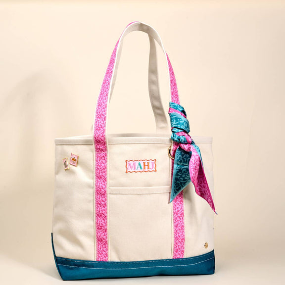 The Darling Effect - The Darling Canvas Tote Bag–It's Mahj Time - Jennie Dots 