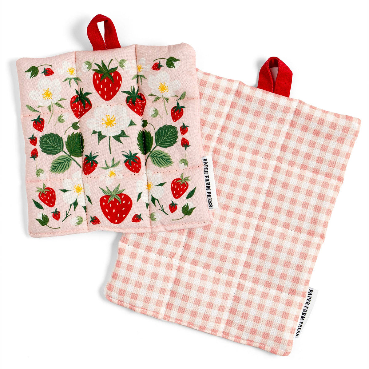 Paper Farm Press - Strawberry Patch Pot Holder Set