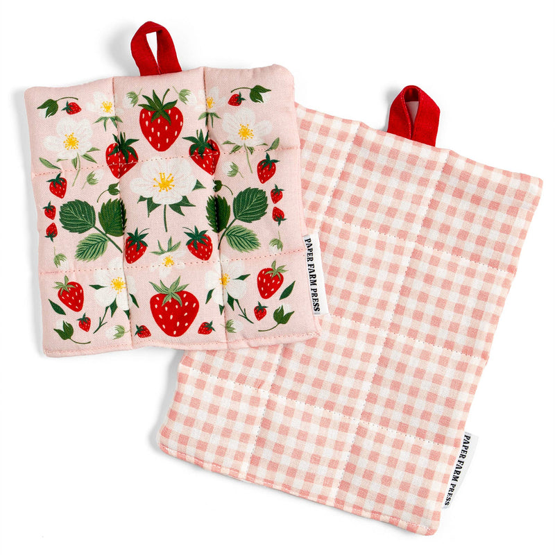 Paper Farm Press - Strawberry Patch Pot Holder Set