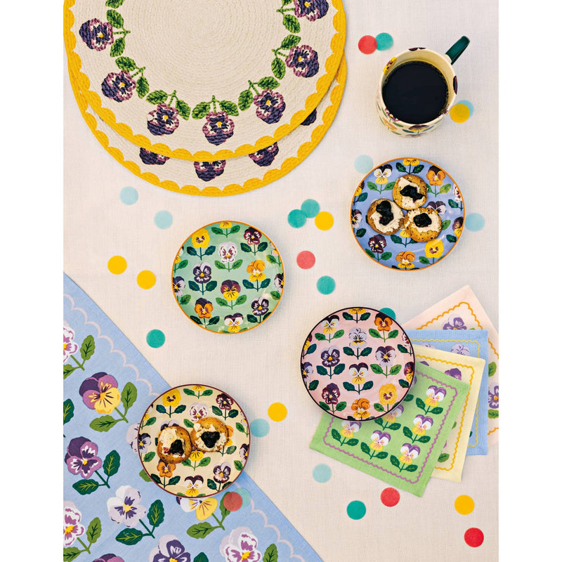 Danica Jubilee - Pansy Printed Cocktail Napkins Set of 4 Assorted