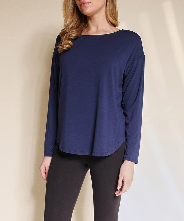 BAMBOO DOLMAN LONG SLEEVE TOP - Jennie Dots