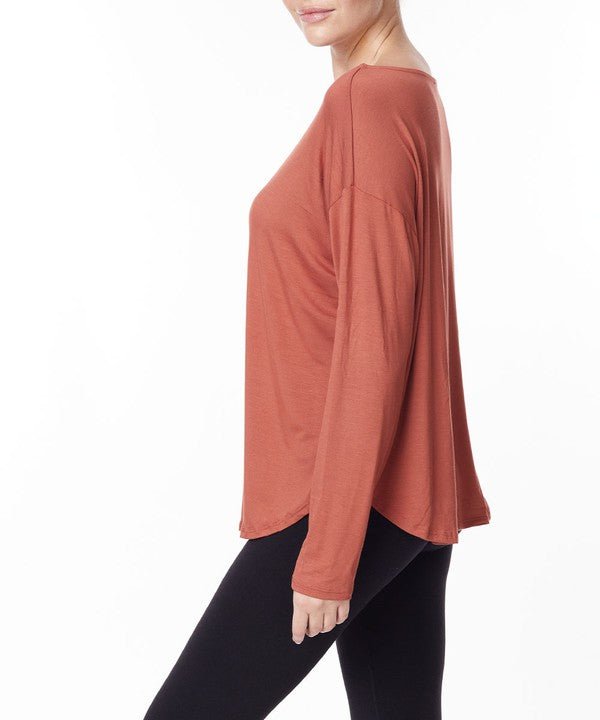 BAMBOO DOLMAN LONG SLEEVE TOP - Jennie Dots