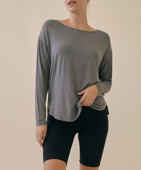 BAMBOO DOLMAN LONG SLEEVE TOP - Jennie Dots