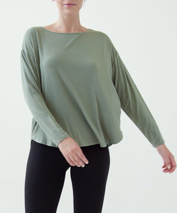 BAMBOO DOLMAN LONG SLEEVE TOP - Jennie Dots