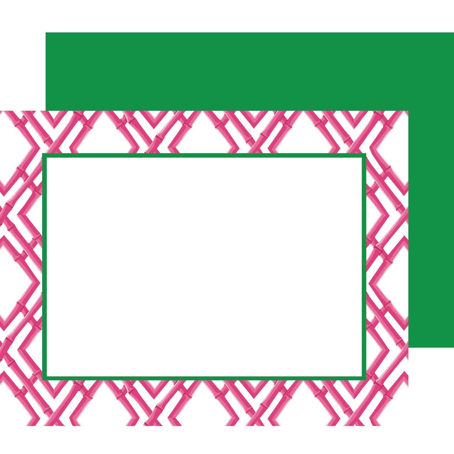 Bamboo Trellis Flat Notecards | Hot Pink by WH Hostess Social Stationery - Jennie Dots