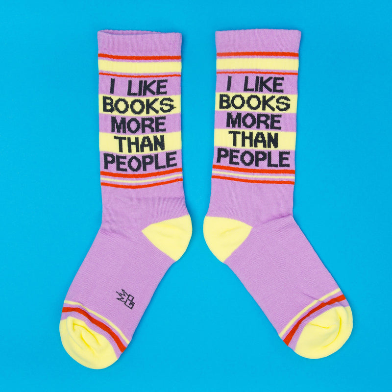 Gumball Poodle - I Like Books More Than People Gym Crew Socks