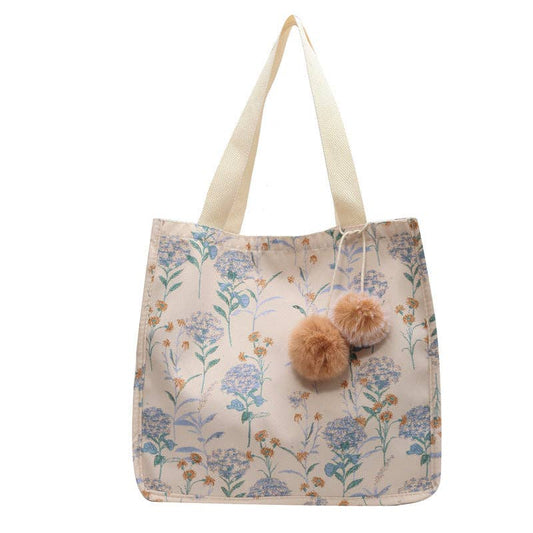 Lightweight Shopper White & Floral Tote Bag