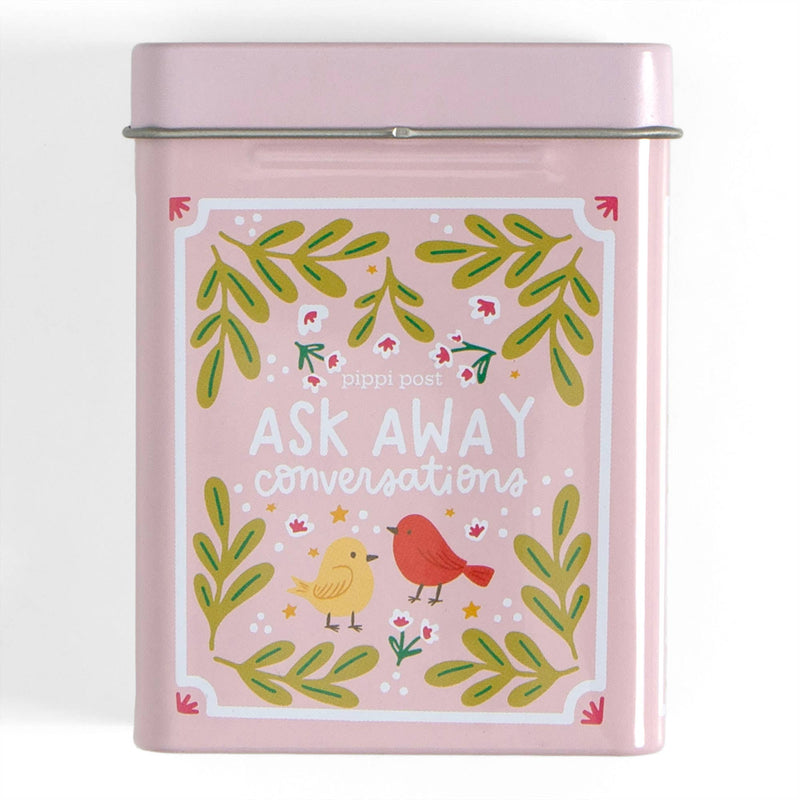Pippi Post - Ask Away Conversation Cards - Deck of Cards + Storage Tin