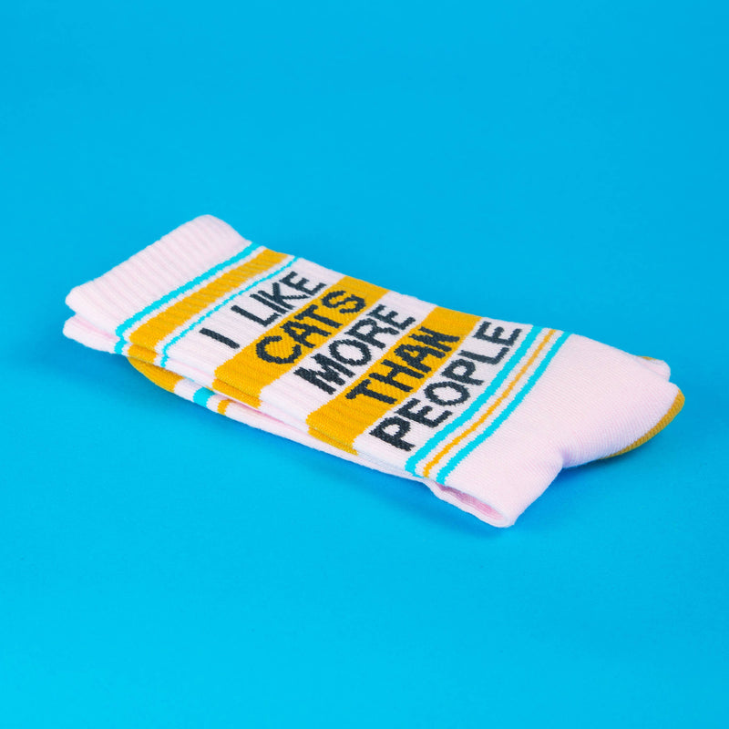 Gumball Poodle - I Like Cats More Than People Gym Crew Socks