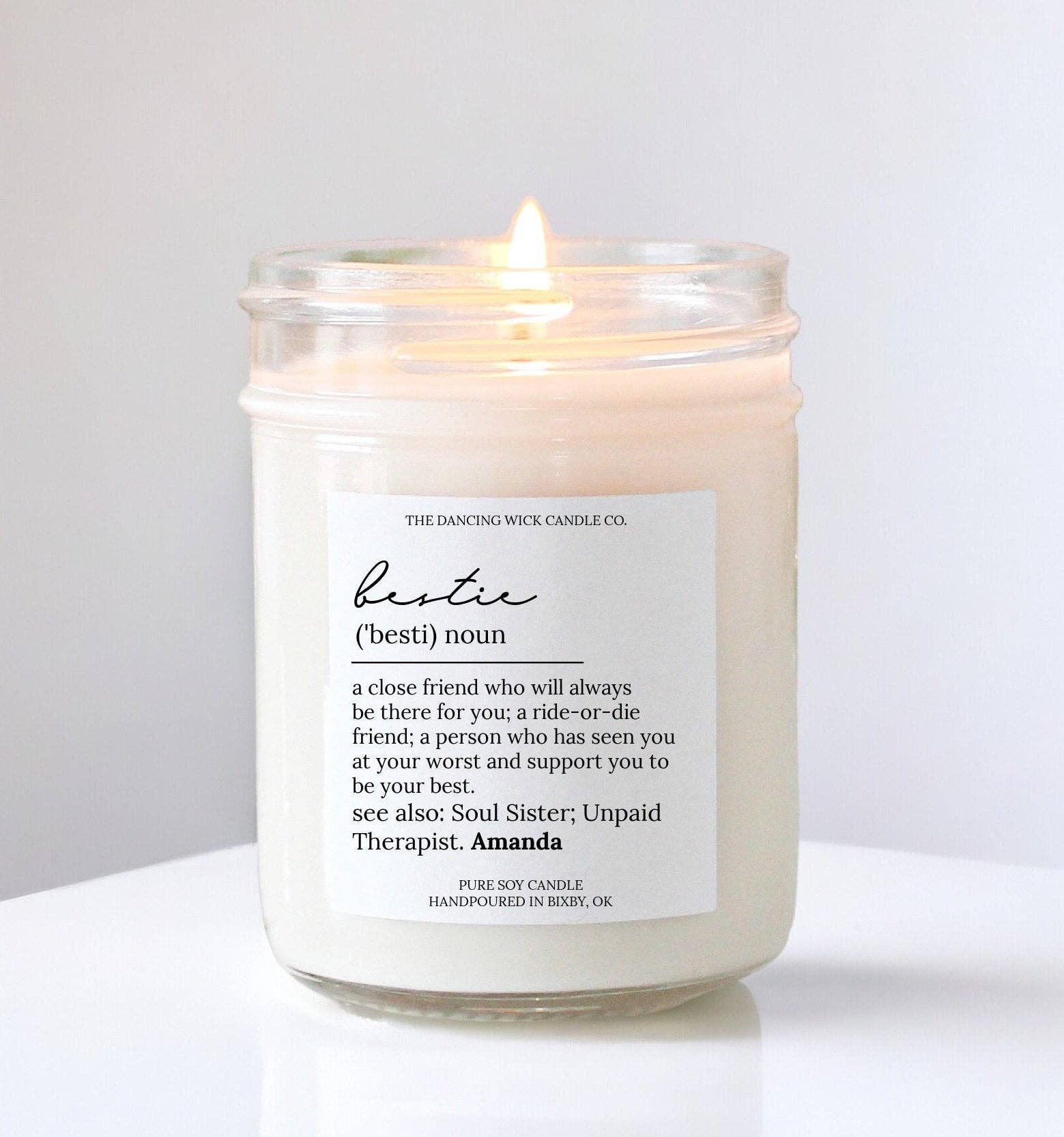 Bestie Noun Soy Candle / Lavender Vanilla - Jennie Dots