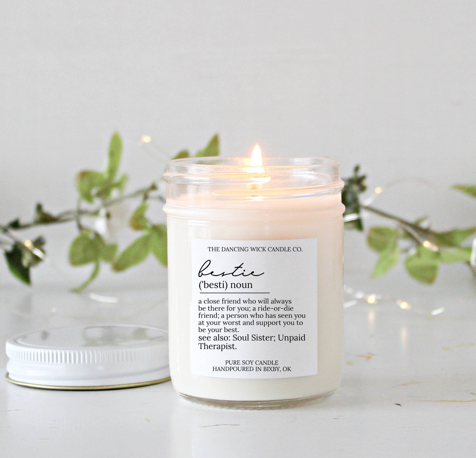 Bestie Noun Soy Candle / Lavender Vanilla - Jennie Dots