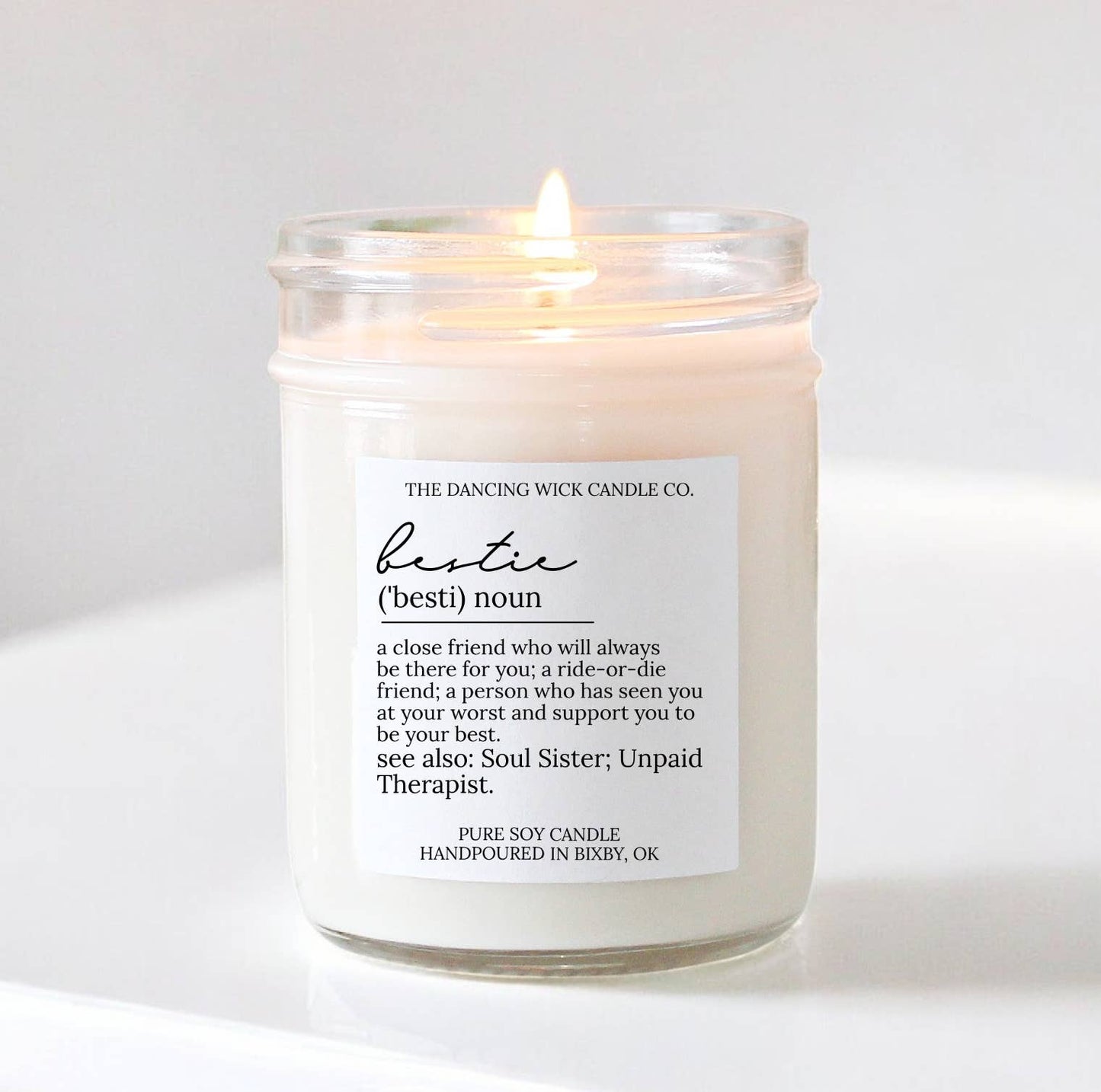 Bestie Noun Soy Candle / Lavender Vanilla - Jennie Dots