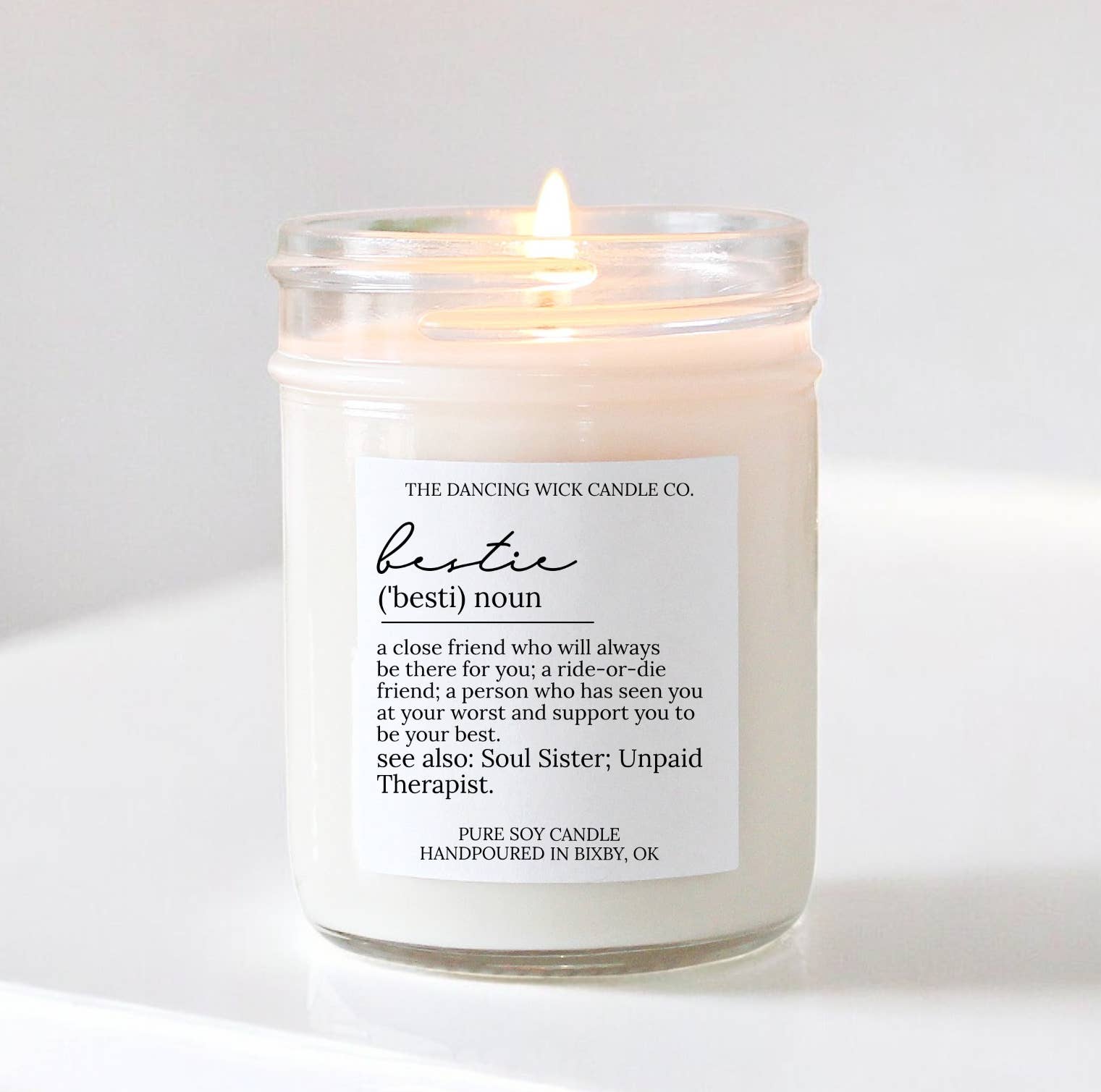Bestie Noun Soy Candle / Lavender Vanilla - Jennie Dots