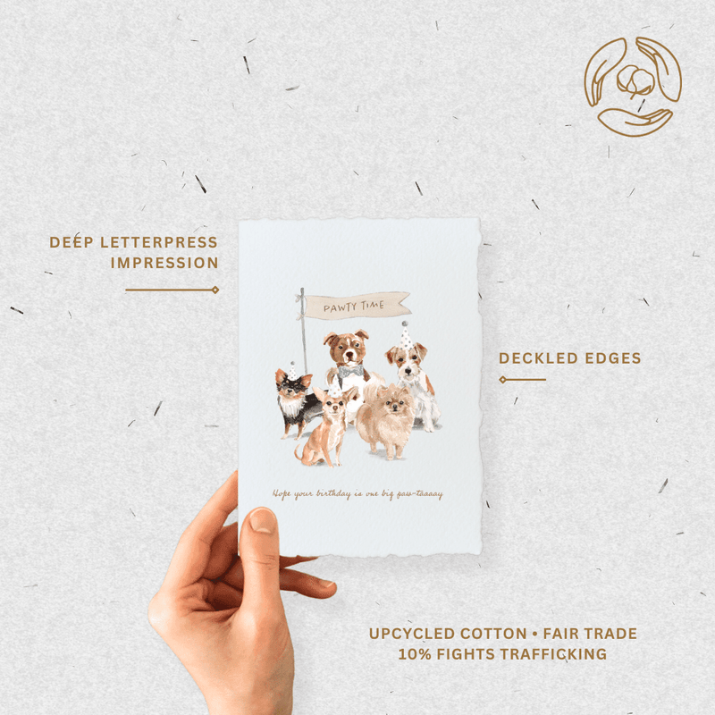 Birthday Paw - tay Dogs | Eco - Friendly Greeting Card - Jennie Dots