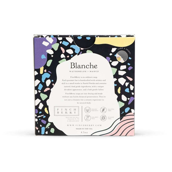 Blanche Vegan-friendly Gluten-free Boxed Soap with watermelon and mango scent.