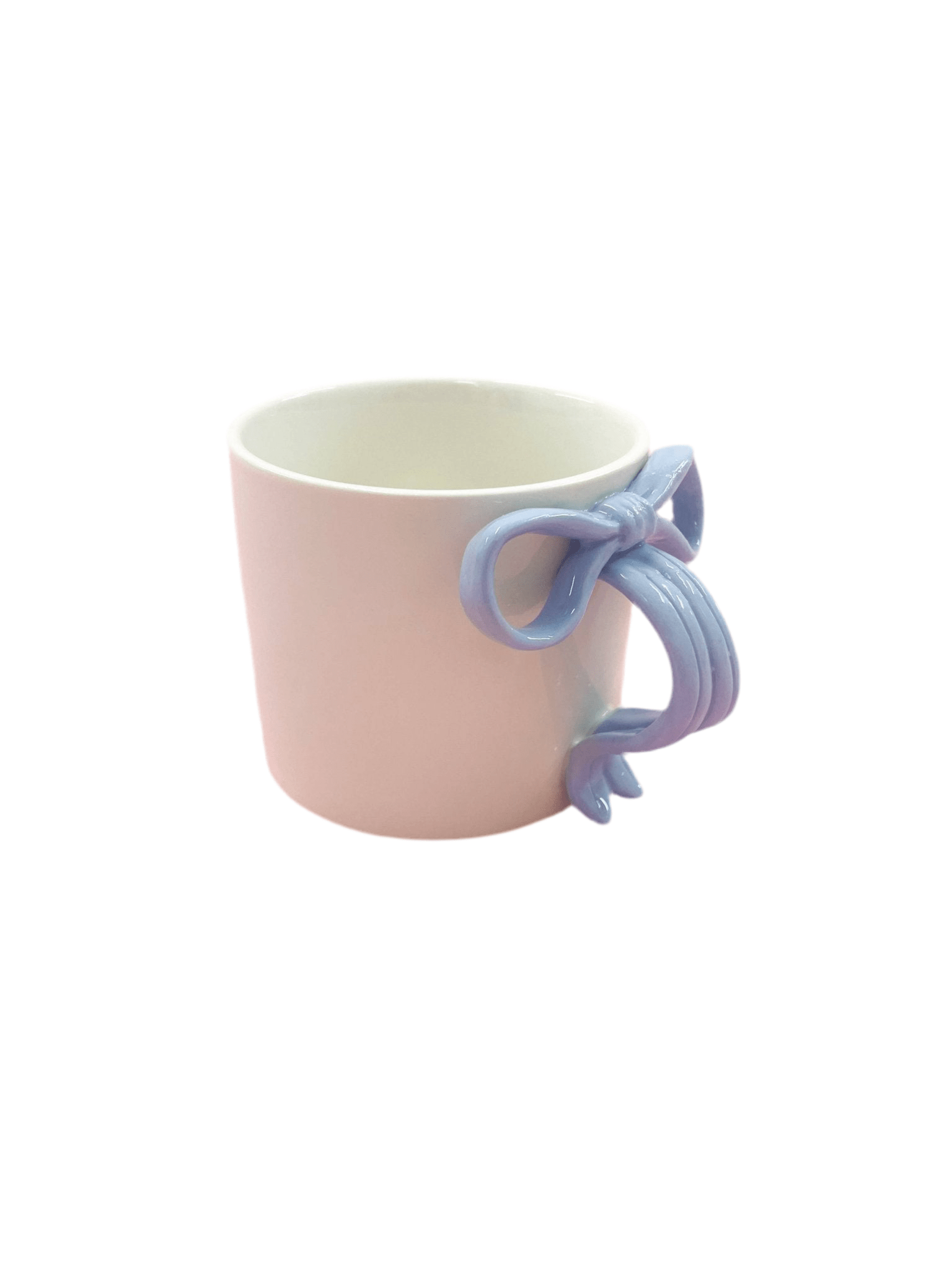 Blue Bow 15oz Ceramic Coffee Mug with elegant handle design.