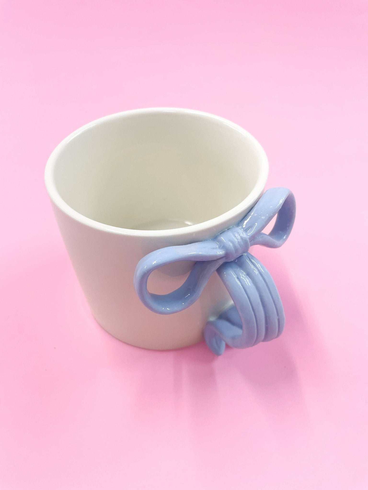 Blue Bow Ceramic Coffee Mug - Thumbnail 4
