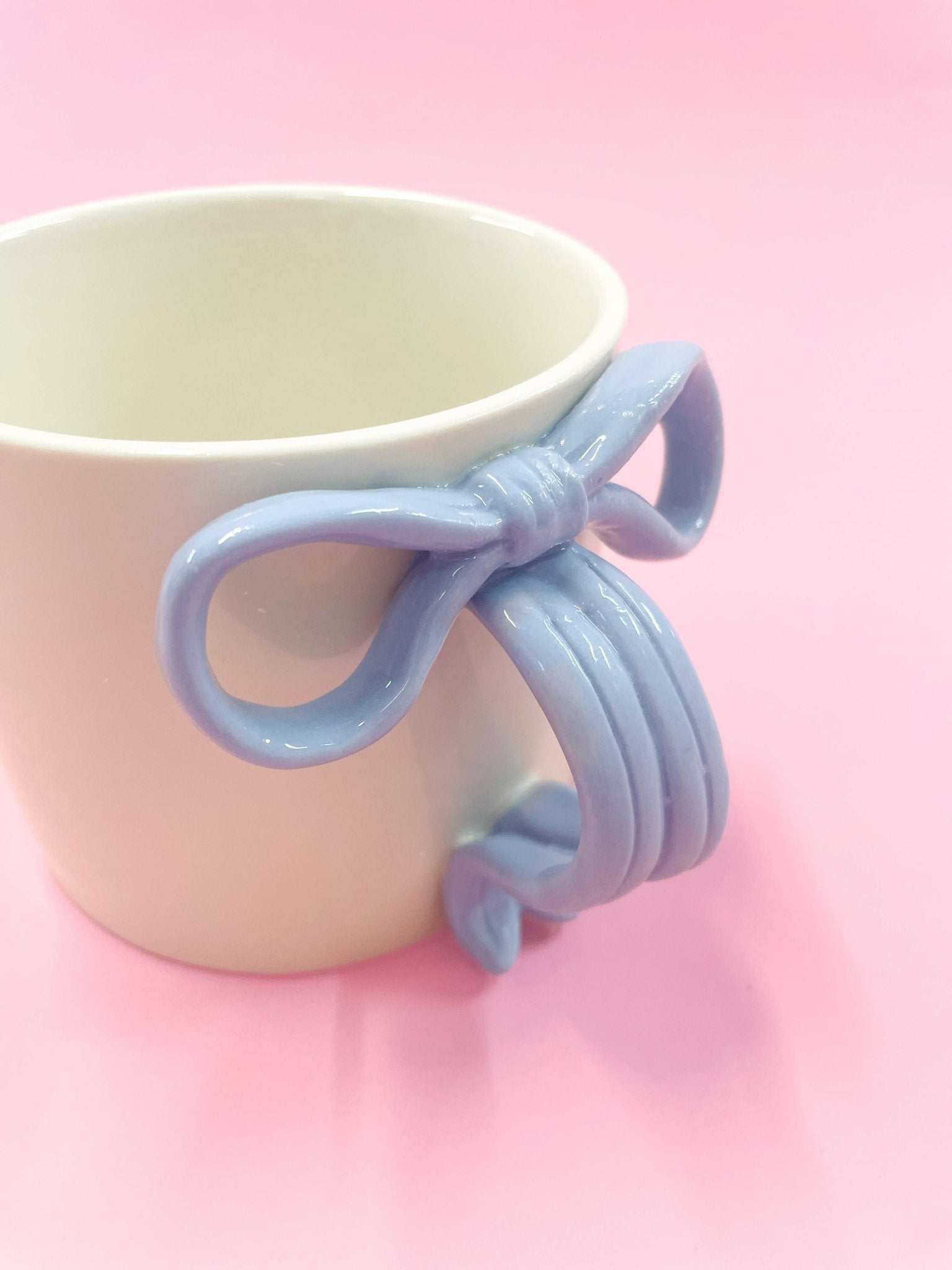 Blue Bow Ceramic Coffee Mug - Thumbnail 2