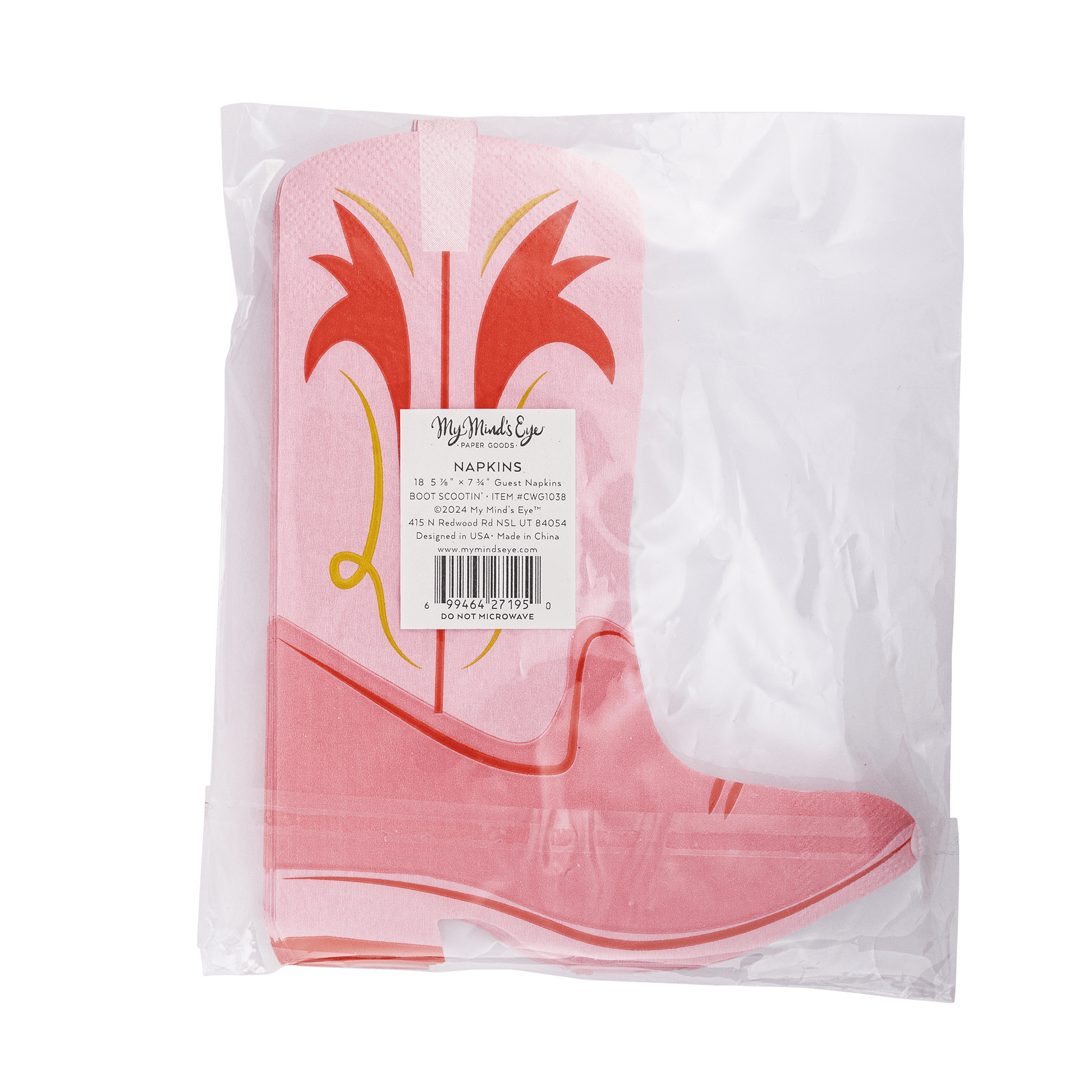Boot Shaped Paper Dinner Napkin - Jennie Dots