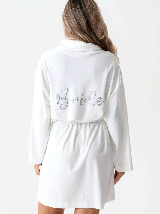"Bride” Plush Robe - Jennie Dots