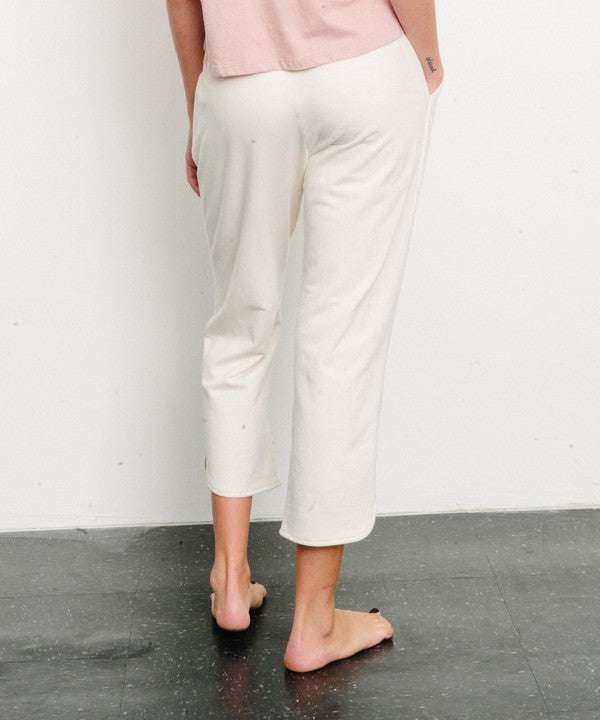 BRUSHED ORGANIC HEMP Cropped Joggers - Jennie Dots