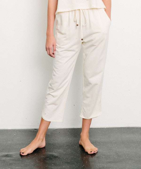 BRUSHED ORGANIC HEMP Cropped Joggers - Jennie Dots
