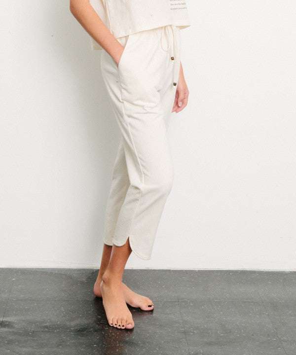 BRUSHED ORGANIC HEMP Cropped Joggers - Jennie Dots