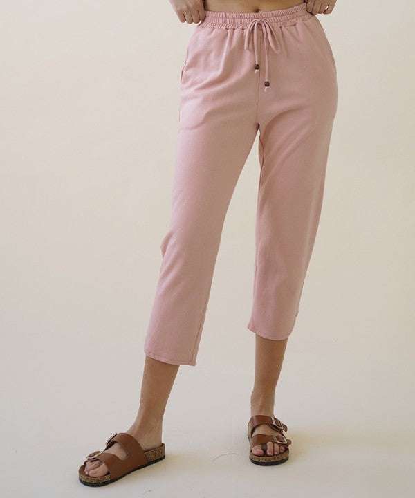 BRUSHED ORGANIC HEMP Cropped Joggers - Jennie Dots