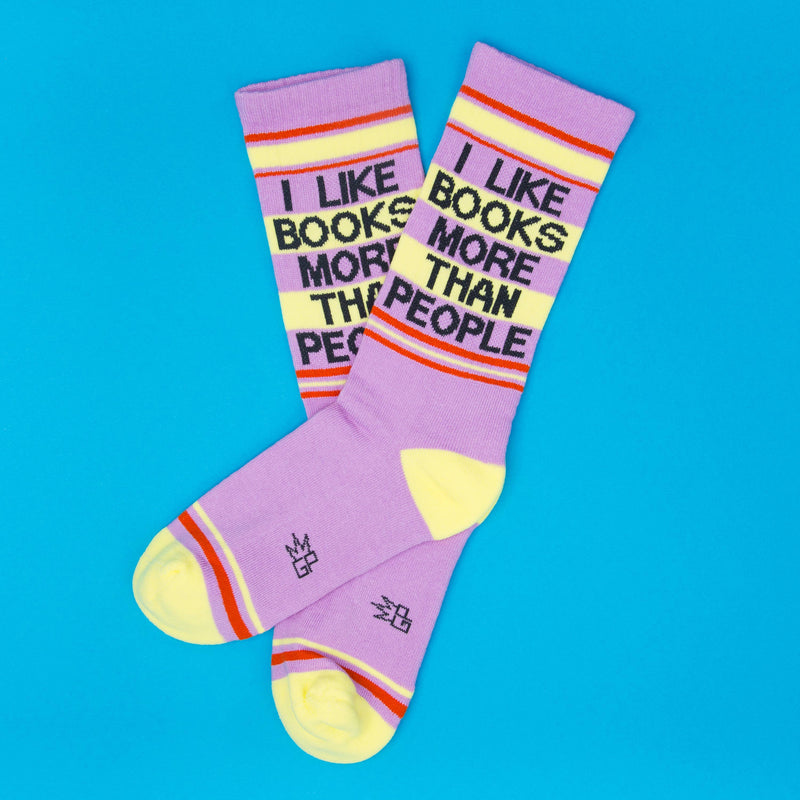 Gumball Poodle - I Like Books More Than People Gym Crew Socks