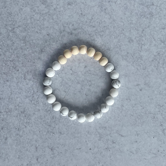 Let That Sh*t Go Diffuser Bracelet  |  Howlite Aromatherapy Bracelet - Jennie Dots
