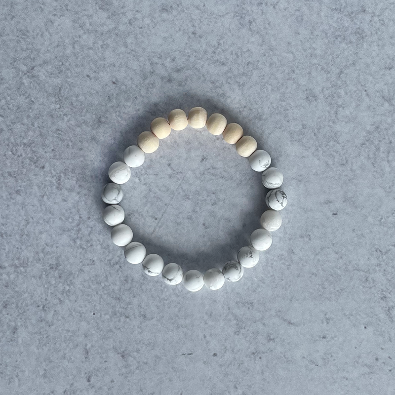 Let That Sh*t Go Diffuser Bracelet  |  Howlite Aromatherapy Bracelet - Jennie Dots