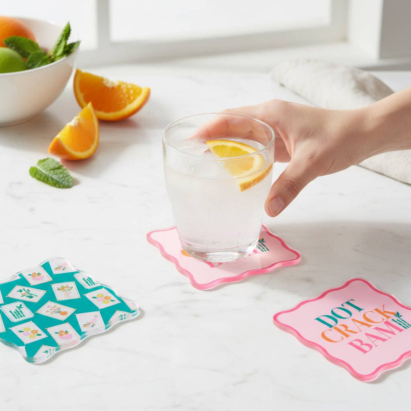 The Darling Effect - Table Talk Acrylic Coaster Set–It's Mahj Time