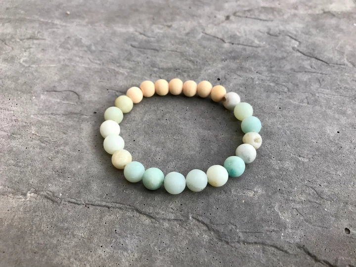 Deep Breath Diffuser Bracelet  |  Amazonite + Aromatherapy - Jennie Dots