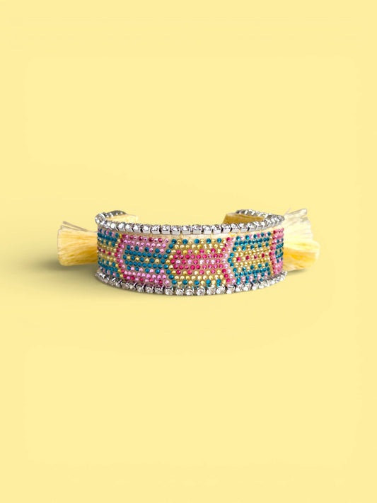 Amelia Rose Jewelry - Cabo Woven Bracelet-Rainbow - Jennie Dots