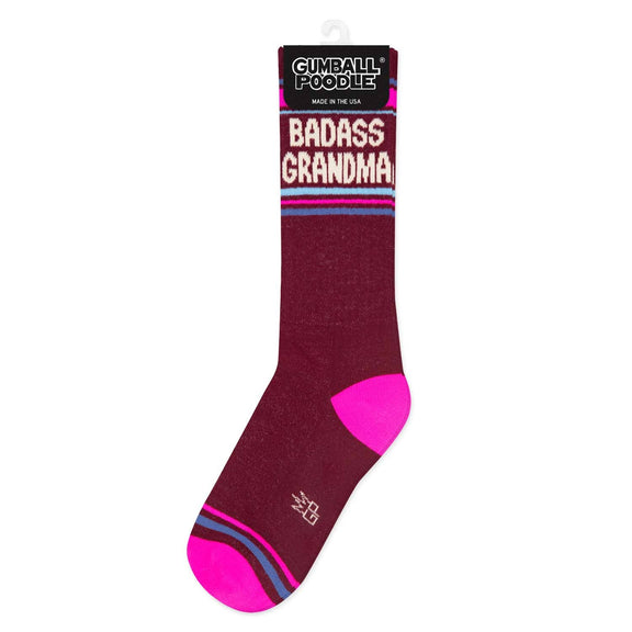 Gumball Poodle - Badass Grandma Gym Crew Socks - Jennie Dots