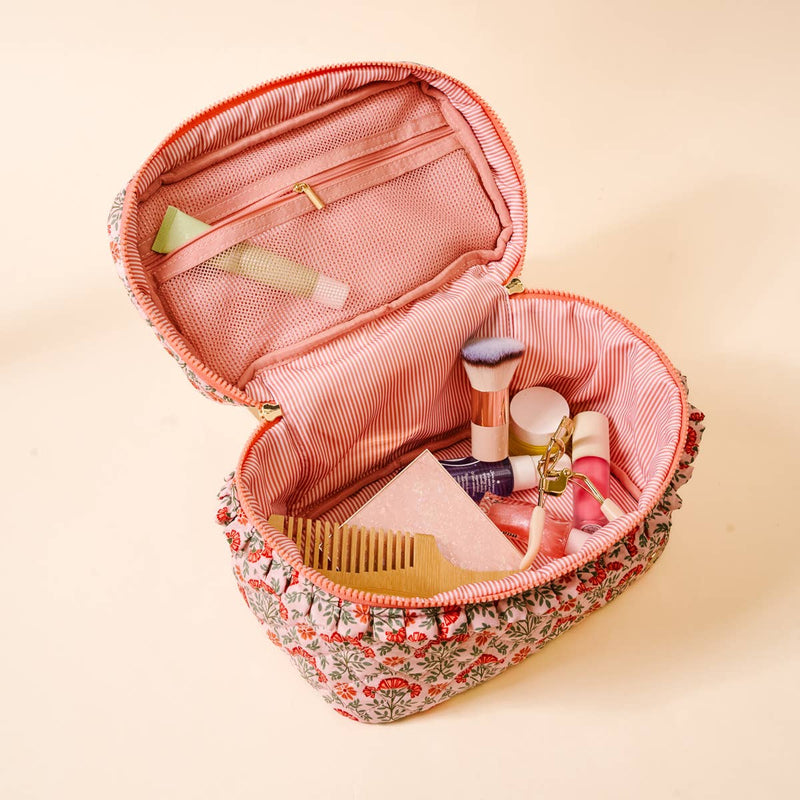 The Darling Effect - Glam & Go Quilted Cosmetic Bag–Everbloom Dusty Rose