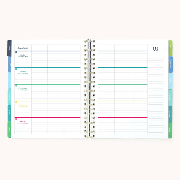 Simplified by Emily Ley - 2026-2027 Softcover Simplified Teacher Planner - Floral Stripe - Jennie Dots