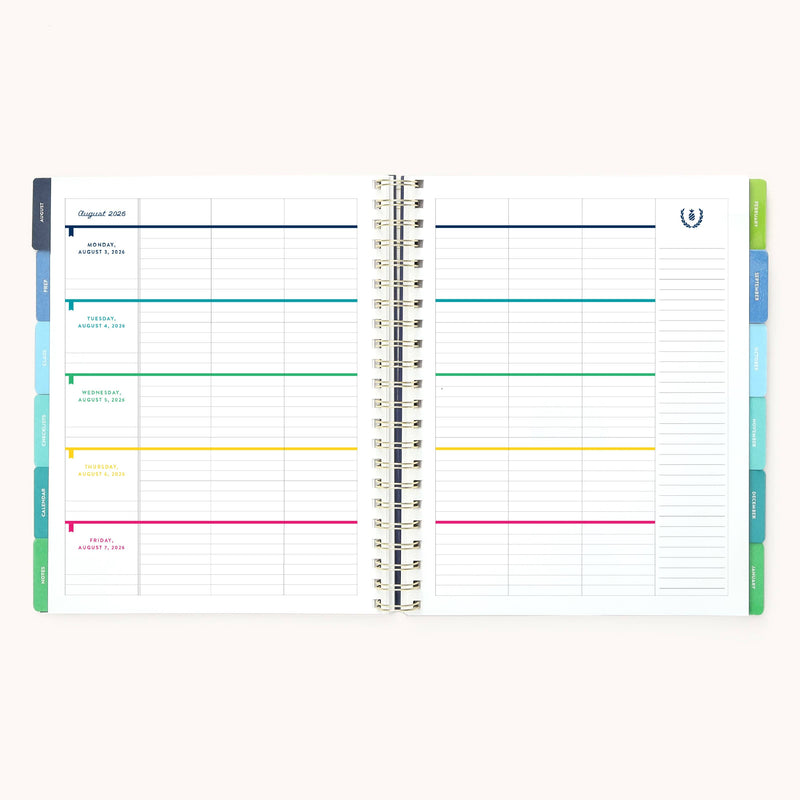 Simplified by Emily Ley - 2026-2027 Softcover Simplified Teacher Planner - Floral Stripe - Jennie Dots