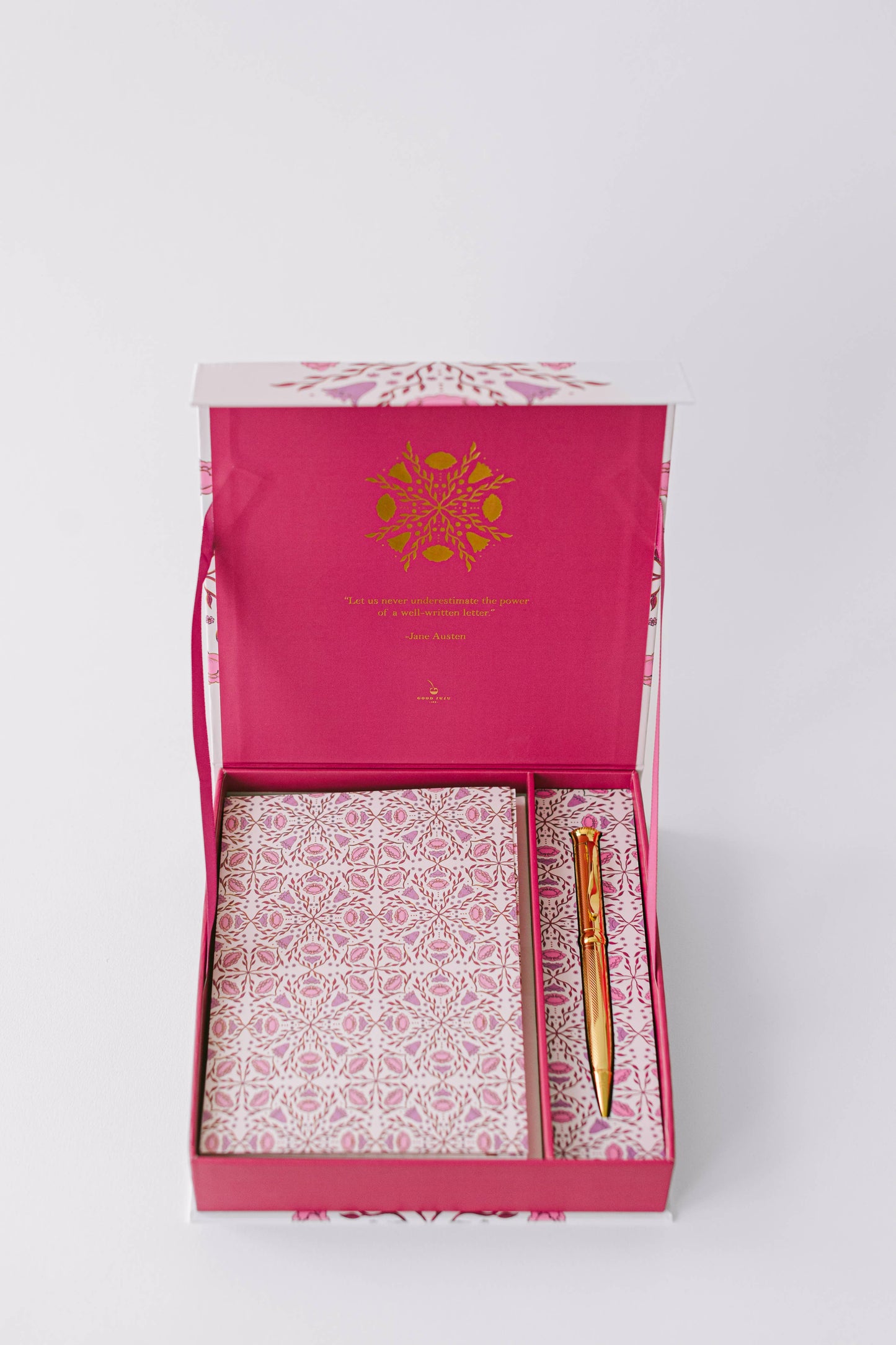 Folk Pattern Luxury Stationery Set - Pink/Purple