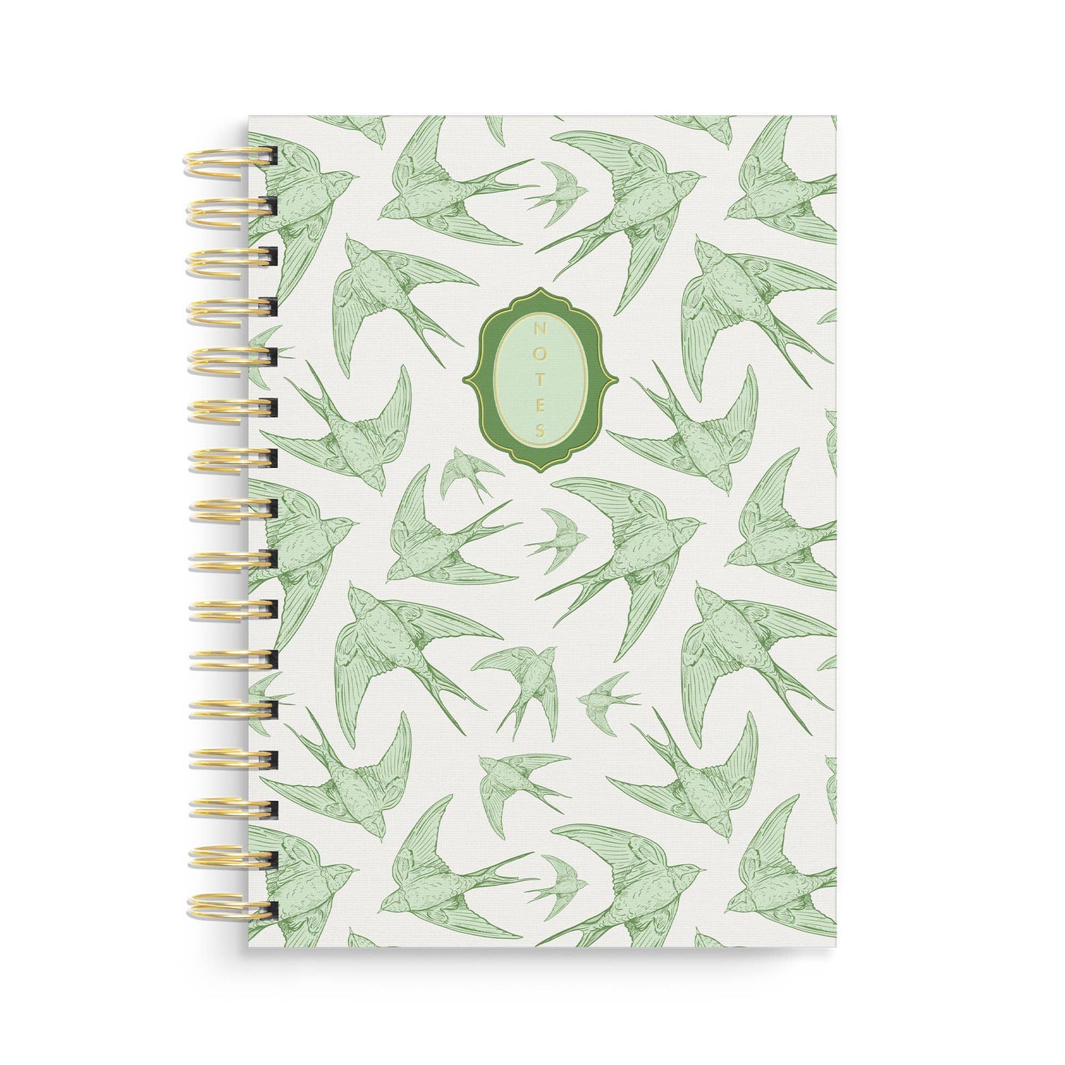 Good Juju Ink - Green Swallows Spiral Notebook