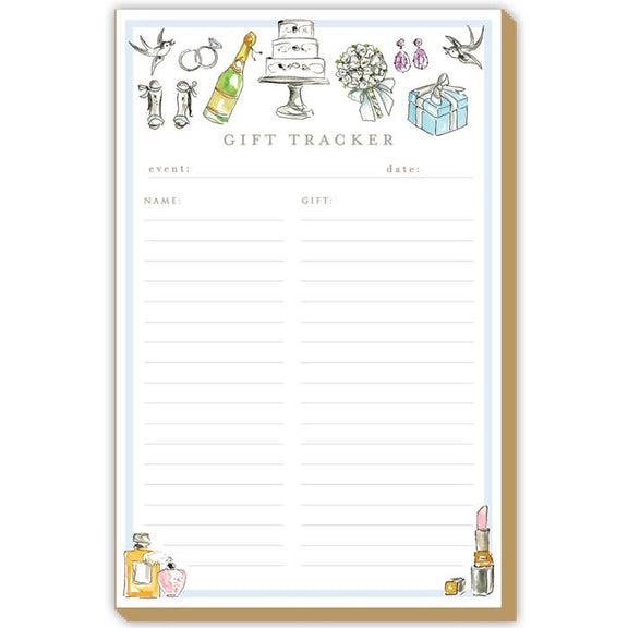Gift Tracker with Bridal Icons Luxe Large Notepad - Jennie Dots