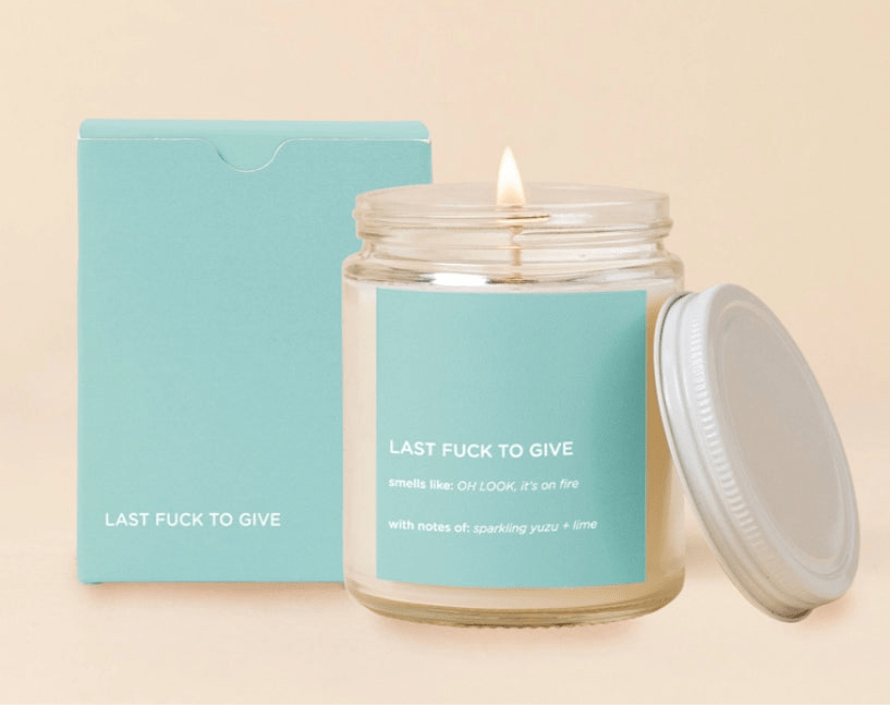 Candle Jar w/Lid, all-natural soy wax, 8oz, 43-hour burn time.